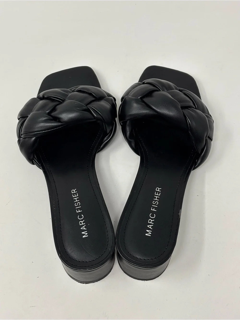 Marc Fisher Calicea black braided mule sandals size 5.5